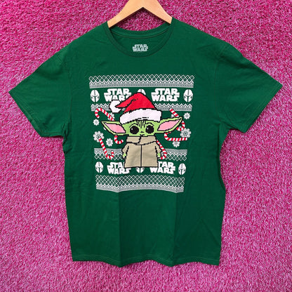 Star Wars Grogu The Mandalorian Baby Yoda Christmas Tee L