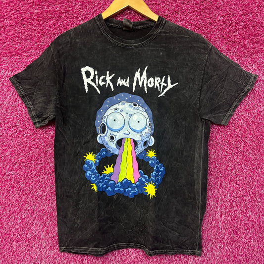 Rick and Morty Moon Morty mineral wash T-shirt size medium
