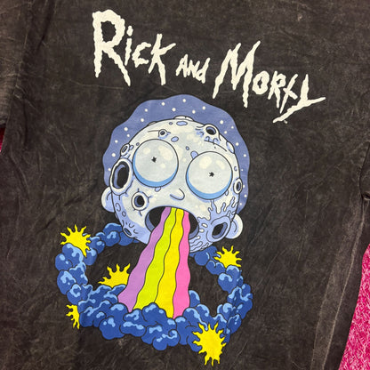 Rick and Morty Moon Morty mineral wash T-shirt size medium