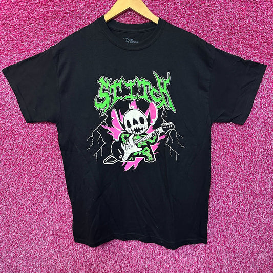 Stitch Electric Guitar Shredding Disney Animated Movie Tee L