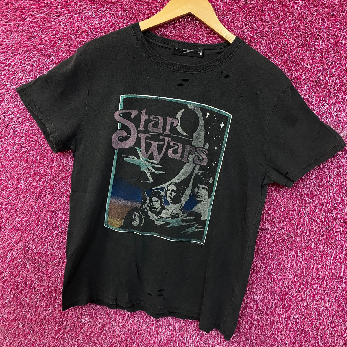 Junk Food Clothing Star Wars Galaxy Far Far Away Retro Style Destroy Tee Small