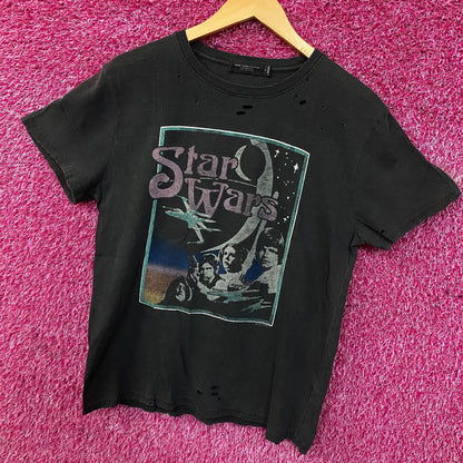 Junk Food Clothing Star Wars Galaxy Far Far Away Retro Style Destroy Tee Small