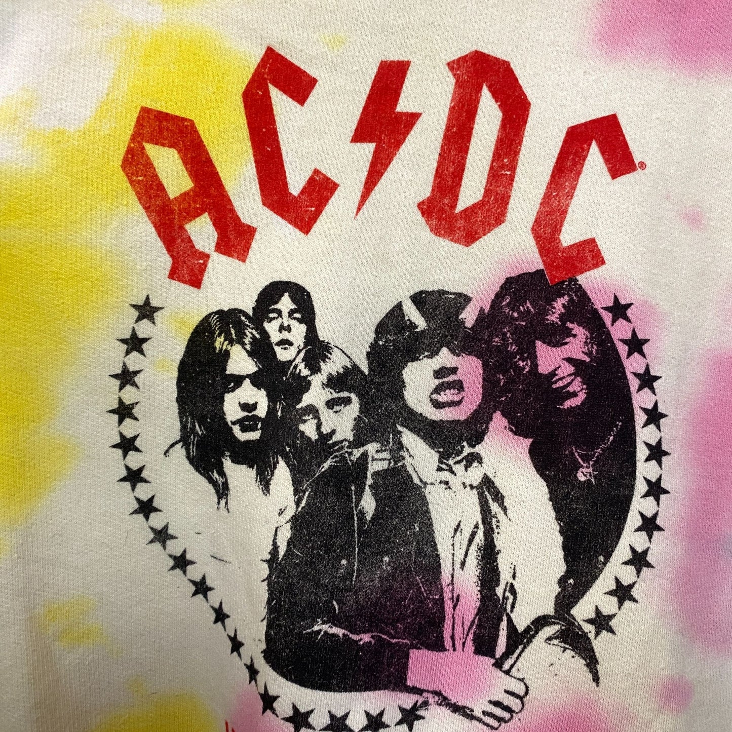 AC/DC Highway to Hell Album Rock Band Tie Dye Hoodie Large