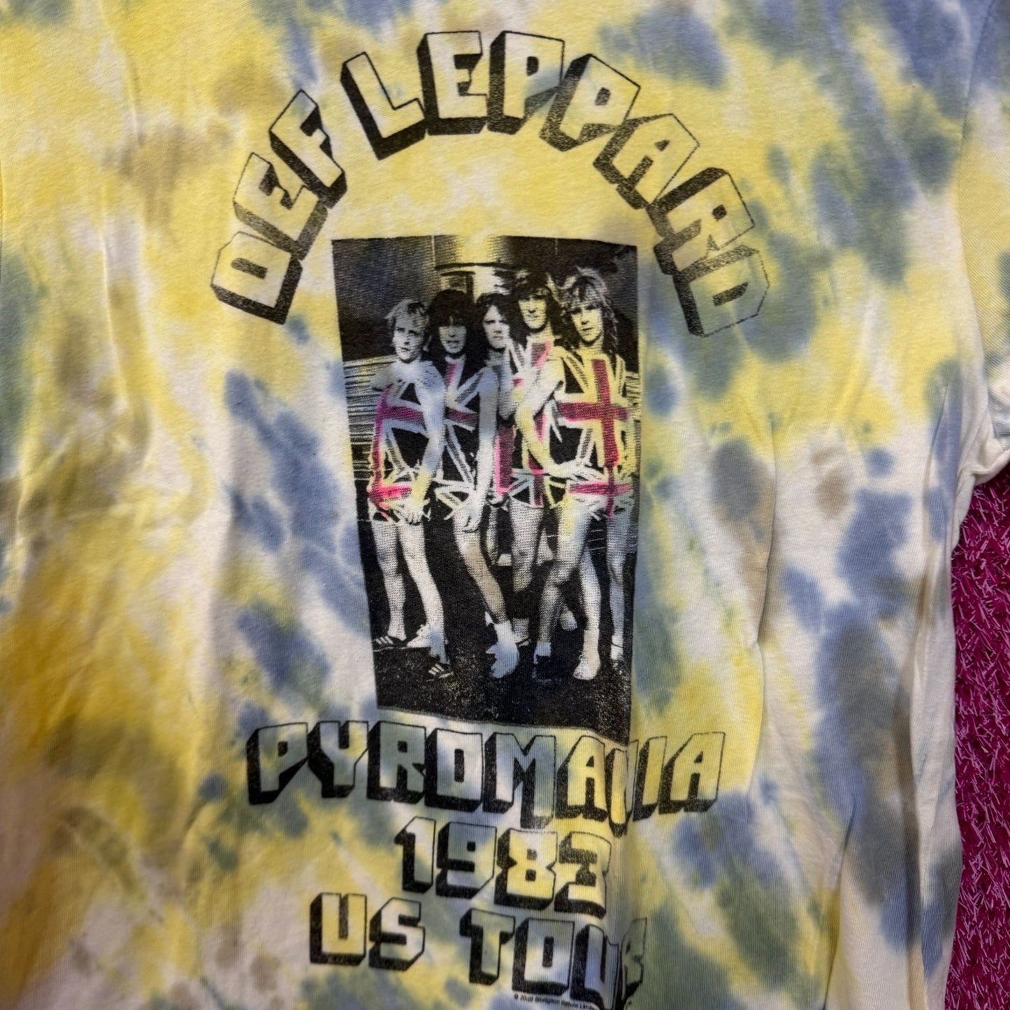 Def Leppard Pyromania 1983 US Tour Heavy Metal Tie Dye Top M