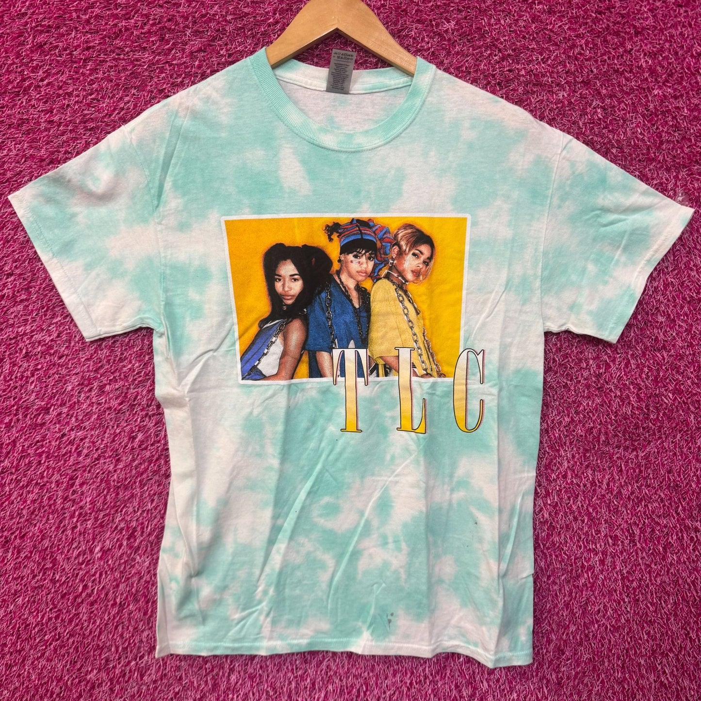 TLC T-Boz Lisa Left Eye Chilli Poster Soul Group Tie Dye M