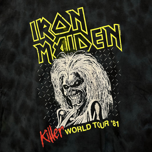 Iron Maiden Killer World Tour 81 Oversized Heavy Metal Tie Dye L