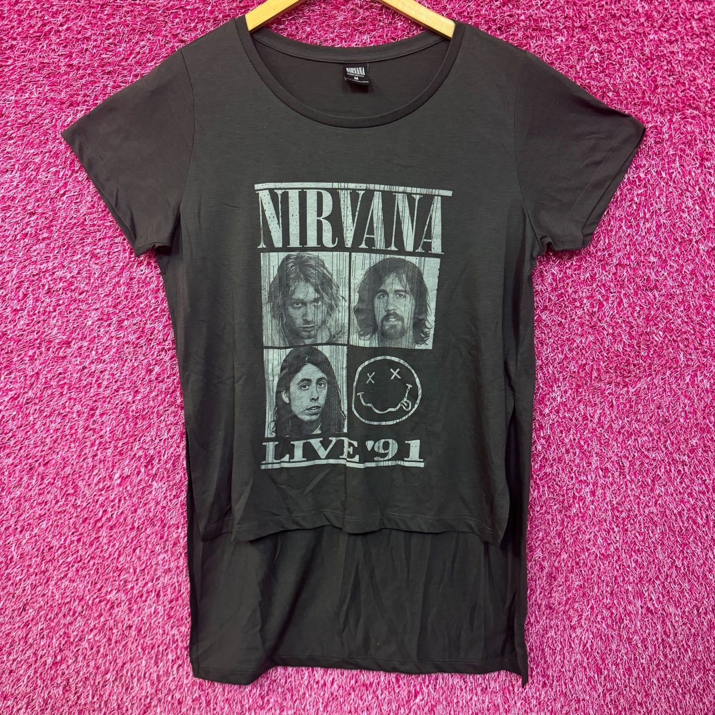 Nirvana 1991 Nevermind Rock Show Women’s Grunge Band Top M