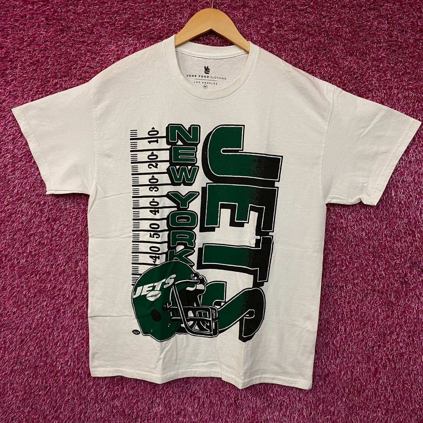 NFL New York Jets Yardage Graphic Design T-Shirt Medium