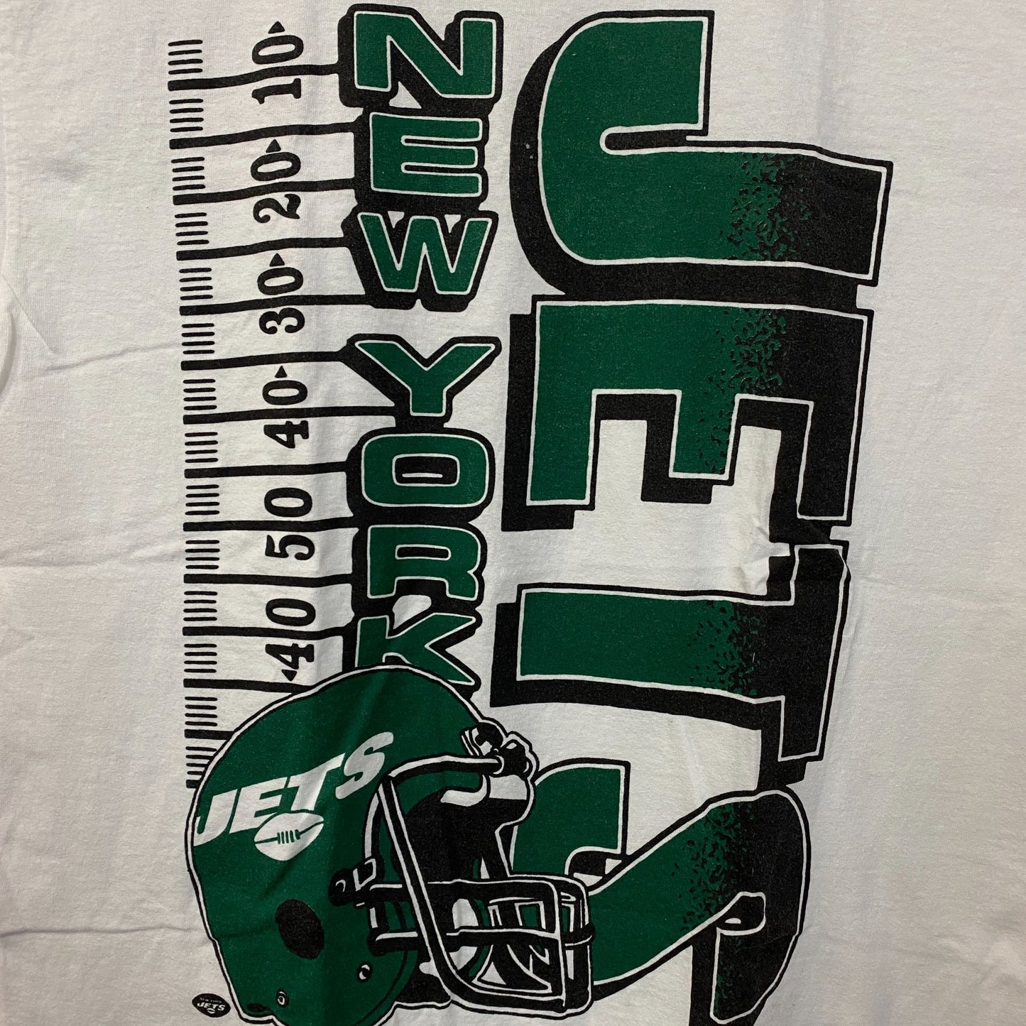 NFL New York Jets Yardage Graphic Design T-Shirt Medium
