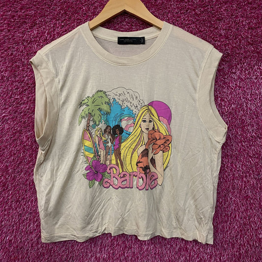Junk Food Clothing Women's Barbie Malibu Vintage Style Tissue Tank Top Large