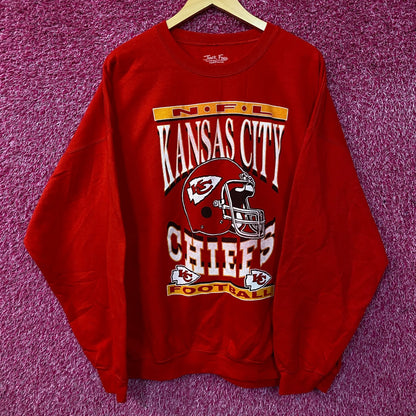 Junk Food Clothing Kansas City Chiefs Helmet Flea Market Crew Fleece XL