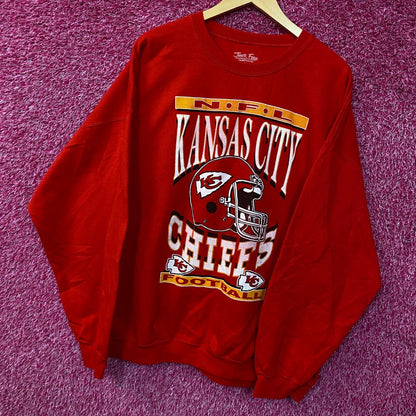 Junk Food Clothing Kansas City Chiefs Helmet Flea Market Crew Fleece XL