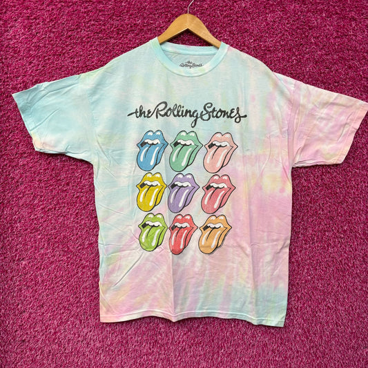 The Rolling Stones Hot Lips Pop Art Rock Pastel Tie Dye XL