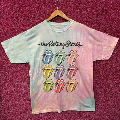 The Rolling Stones Hot Lips Pop Art Rock Pastel Tie Dye L