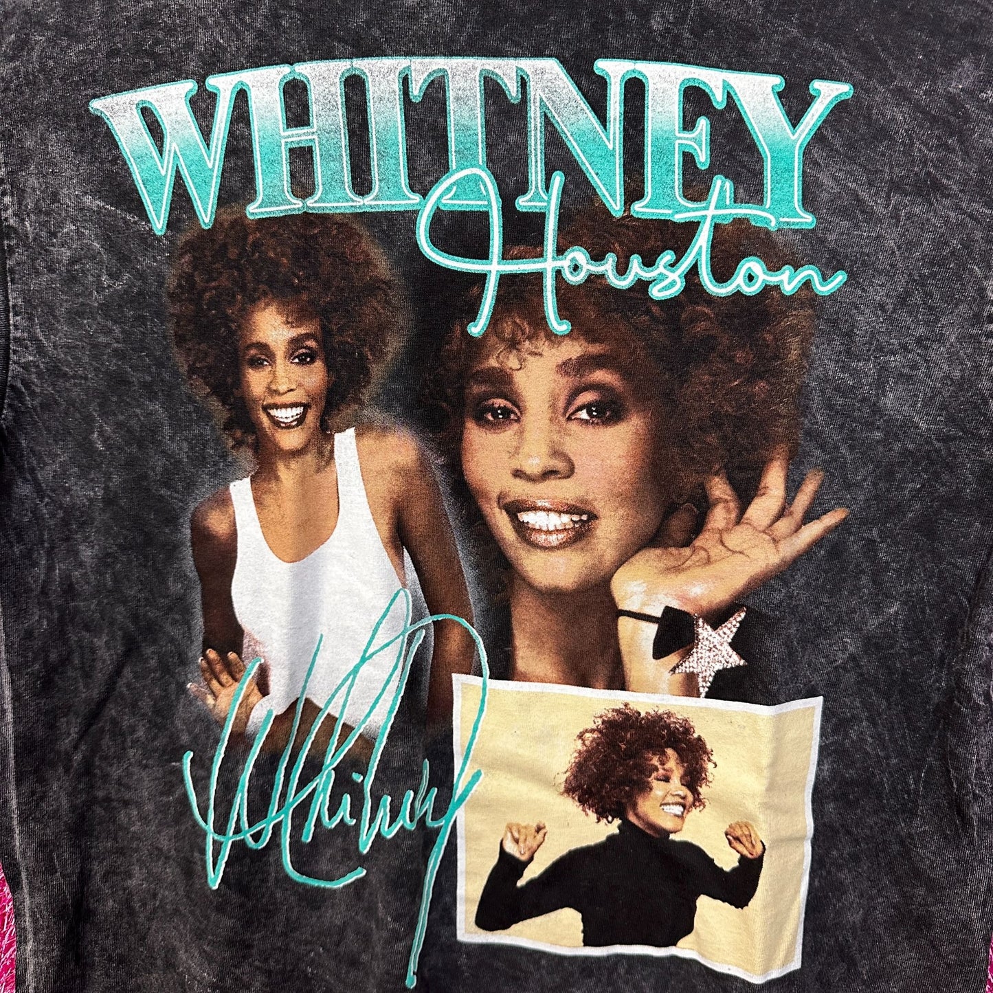 Whitney Houston Retro Style mineral wash tshirt size Medium