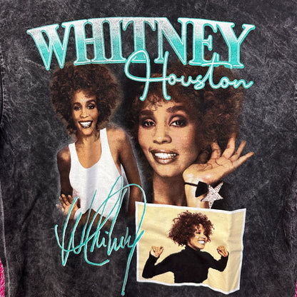 Whitney Houston Retro Style mineral wash tshirt size Medium