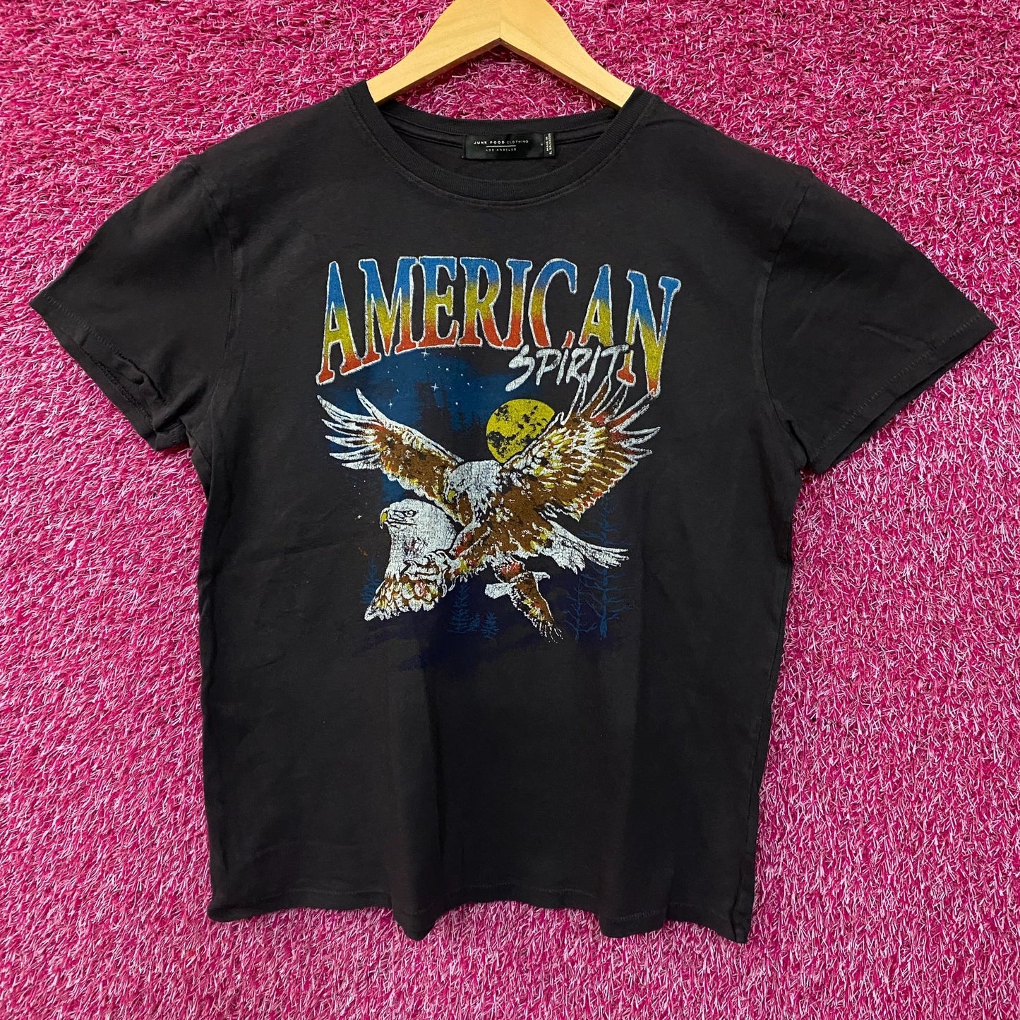 Junk Food Clothing Women's American Spirit Easy Vintage Style Tee Small