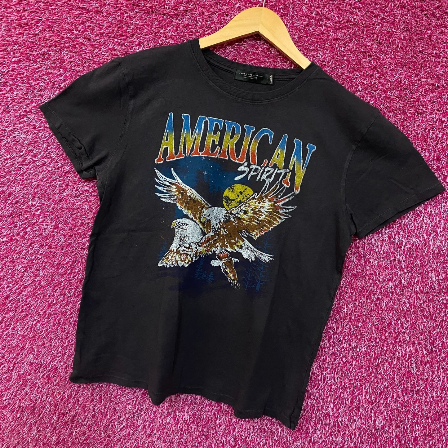 Junk Food Clothing Women's American Spirit Easy Vintage Style Tee Small