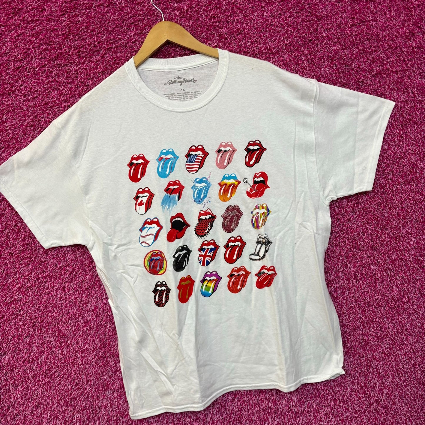 The Rolling Stones All the World Tour Hot Lips Rock Tee 1X