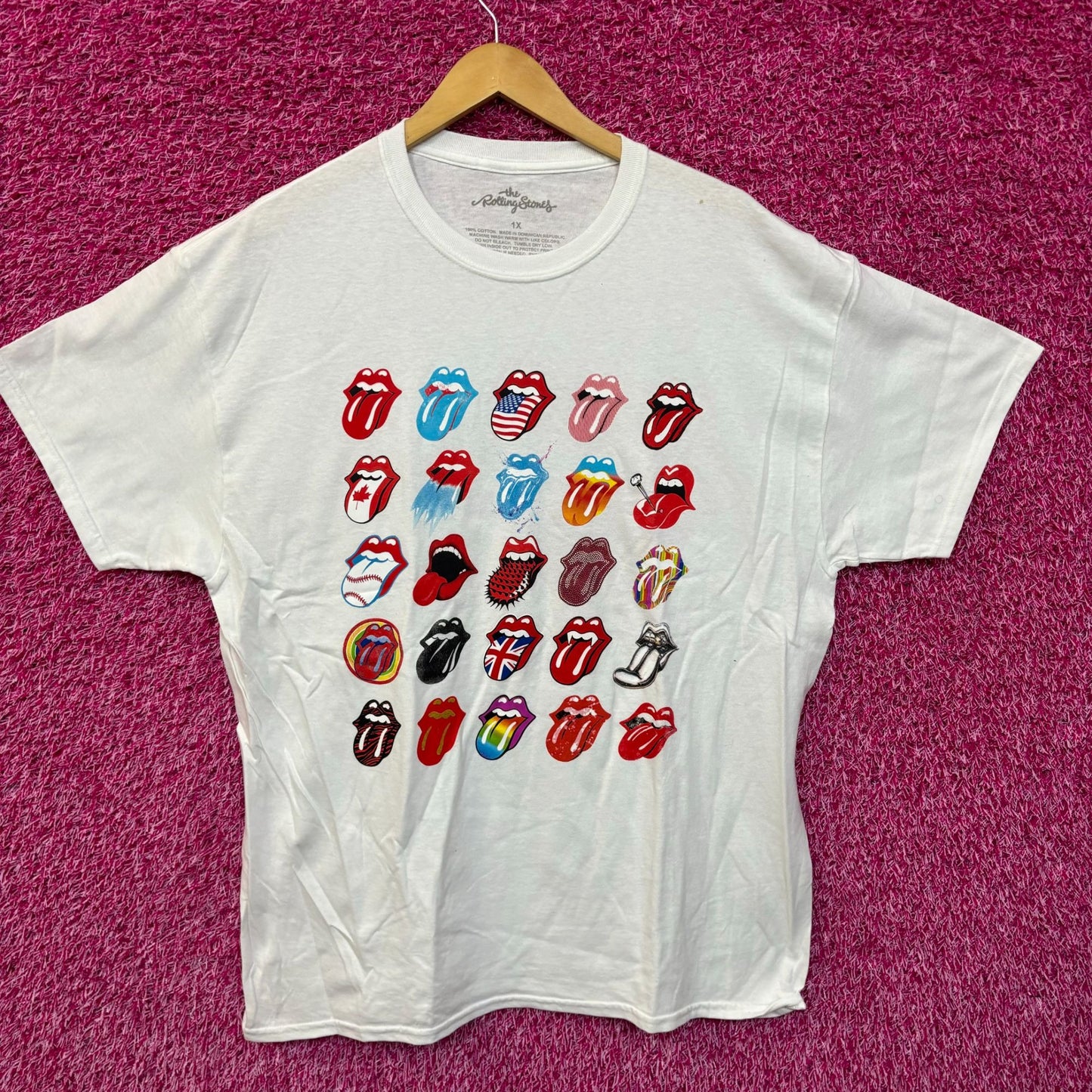 The Rolling Stones All the World Tour Hot Lips Rock Tee 1X