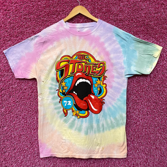 The Rolling Stones 72 Hot LIps Tie Dye Tshirt size Large