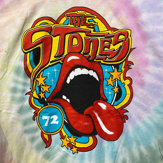 The Rolling Stones 72 Hot LIps Tie Dye Tshirt size Large
