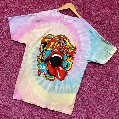 The Rolling Stones 72 Hot LIps Tie Dye Tshirt size Large