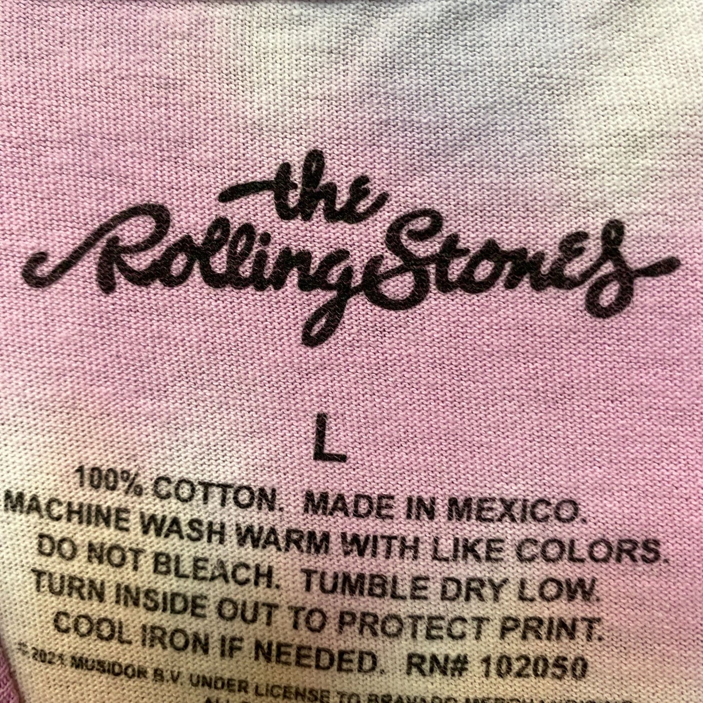 The Rolling Stones 72 Hot LIps Tie Dye Tshirt size Large