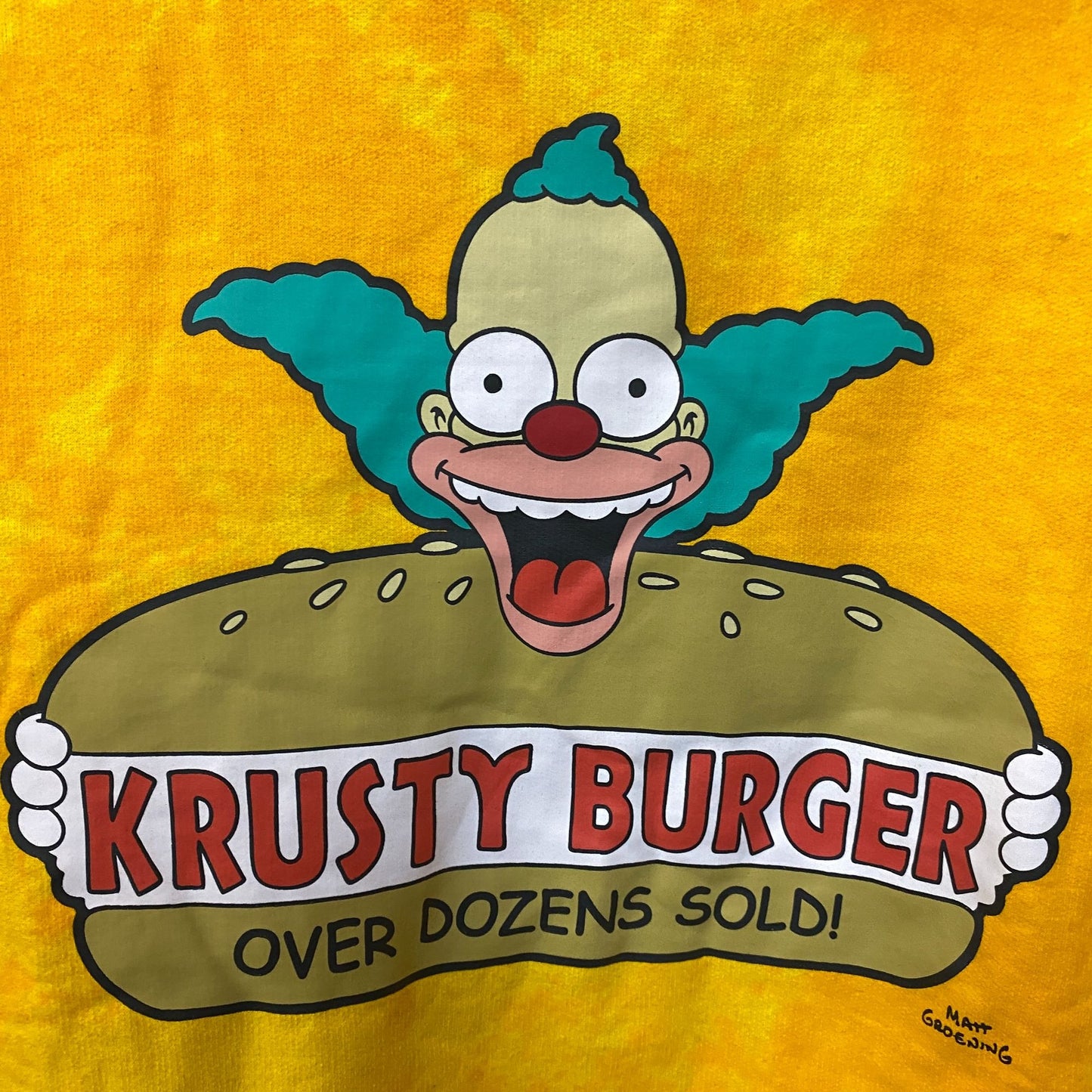 The Simpsons Krusty Burger tiedye hoodie size Large