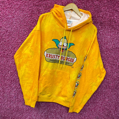 The Simpsons Krusty Burger tiedye hoodie size Large