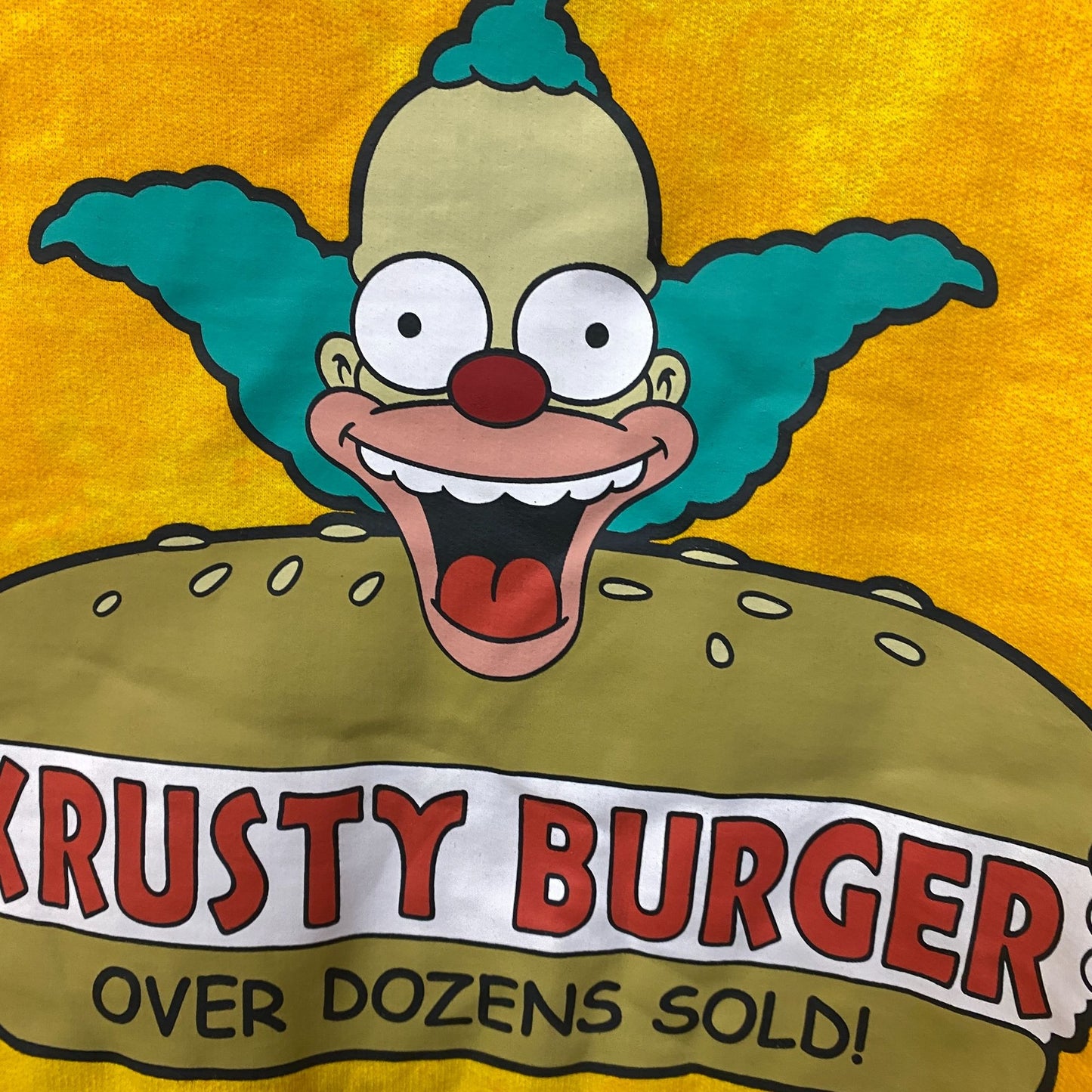 The Simpsons Krusty Burger tiedye hoodie size Large