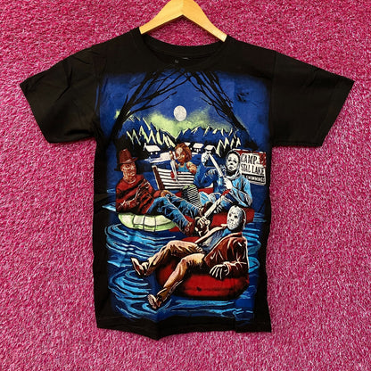 Camp Grystal Lake Swimming Horror Villains T-shirt Medium