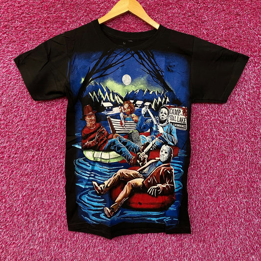 Camp Grystal Lake Swimming Horror Villains T-shirt Medium