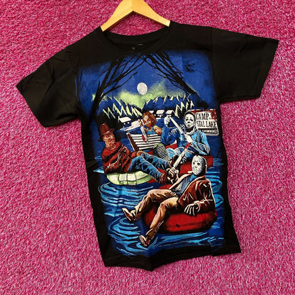 Camp Grystal Lake Swimming Horror Villains T-shirt Medium