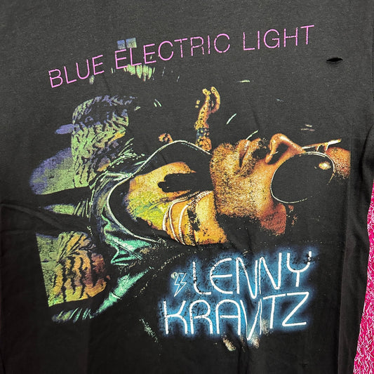 Lenny Kravitz Blue Electric Light Women’s Distressed Tee S