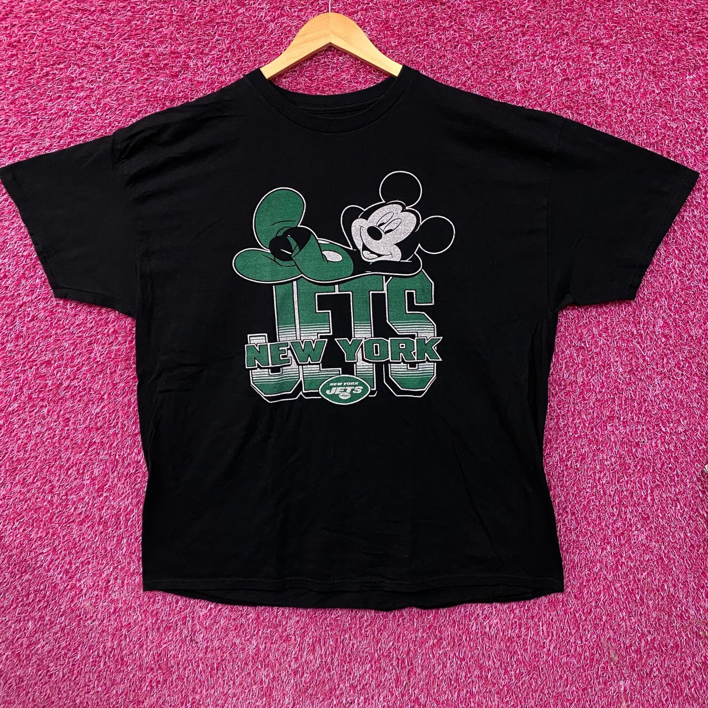 Junk Food x NFL Disney Mickey Mouse Kick Back New York Jets Shirt XL