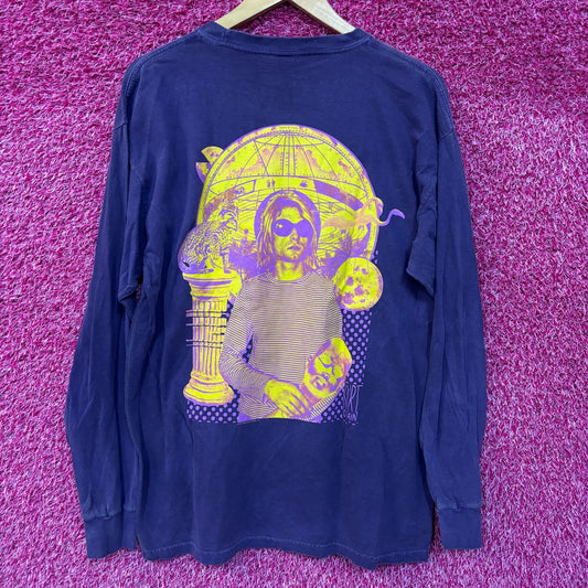 Kurt Kobain Nirvana Long Sleeve Oversized Grunge Tshirt size Medium