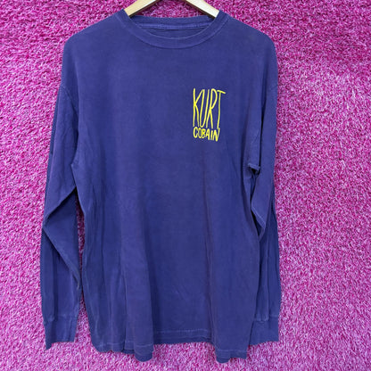 Kurt Kobain Nirvana Long Sleeve Oversized Grunge Tshirt size Medium