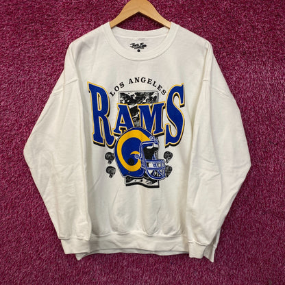 Junk Food Clothing Los Angeles Rams Conversion Crew Fleece Large