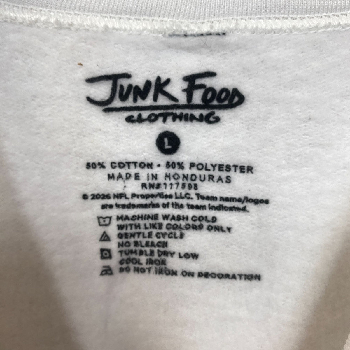 Junk Food Clothing Los Angeles Rams Conversion Crew Fleece Large