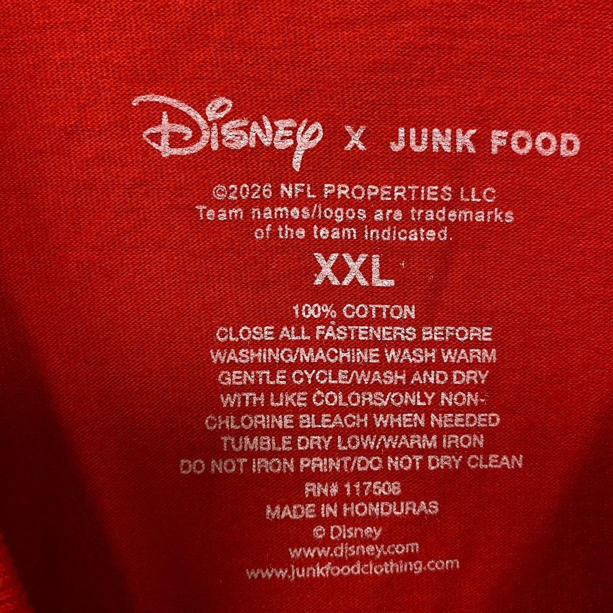 Junk Food Clothing X Mickey Mouse San Francisco 49ers Football Tee size 2XL