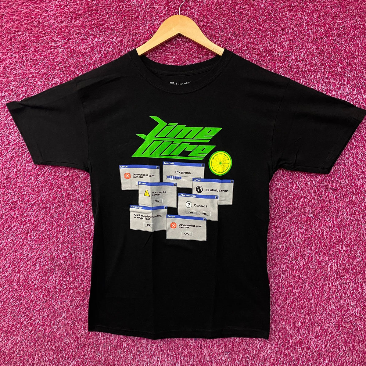 LimeWire "Download at Your Own Risk" Graphic T-Shirt Medium
