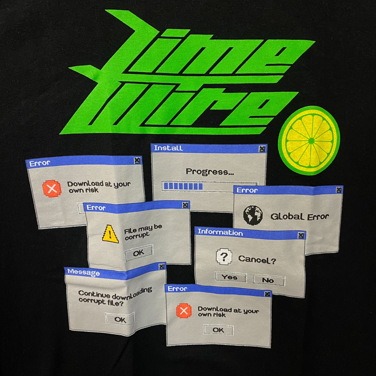 LimeWire "Download at Your Own Risk" Graphic T-Shirt Medium