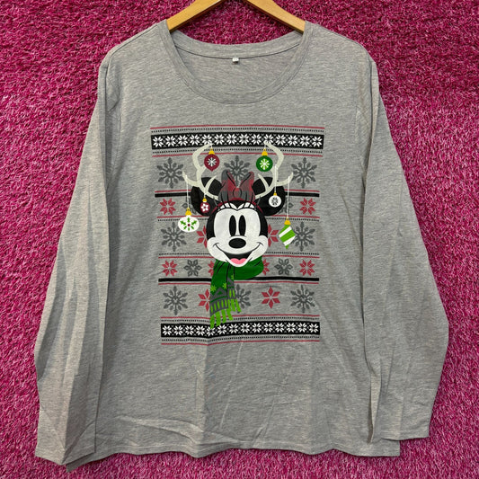 Minnie Mouse Christmas Long Sleeve T-shirt size 1X