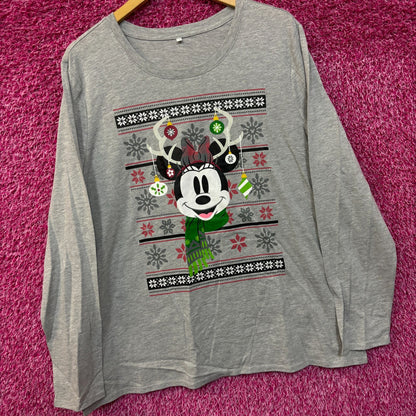 Minnie Mouse Christmas Long Sleeve T-shirt size 1X