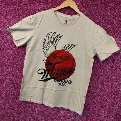 Junk Food Clothing Miller Genuine Draft Vintage Style Eagle Logo Graphic T-Shirt Medium