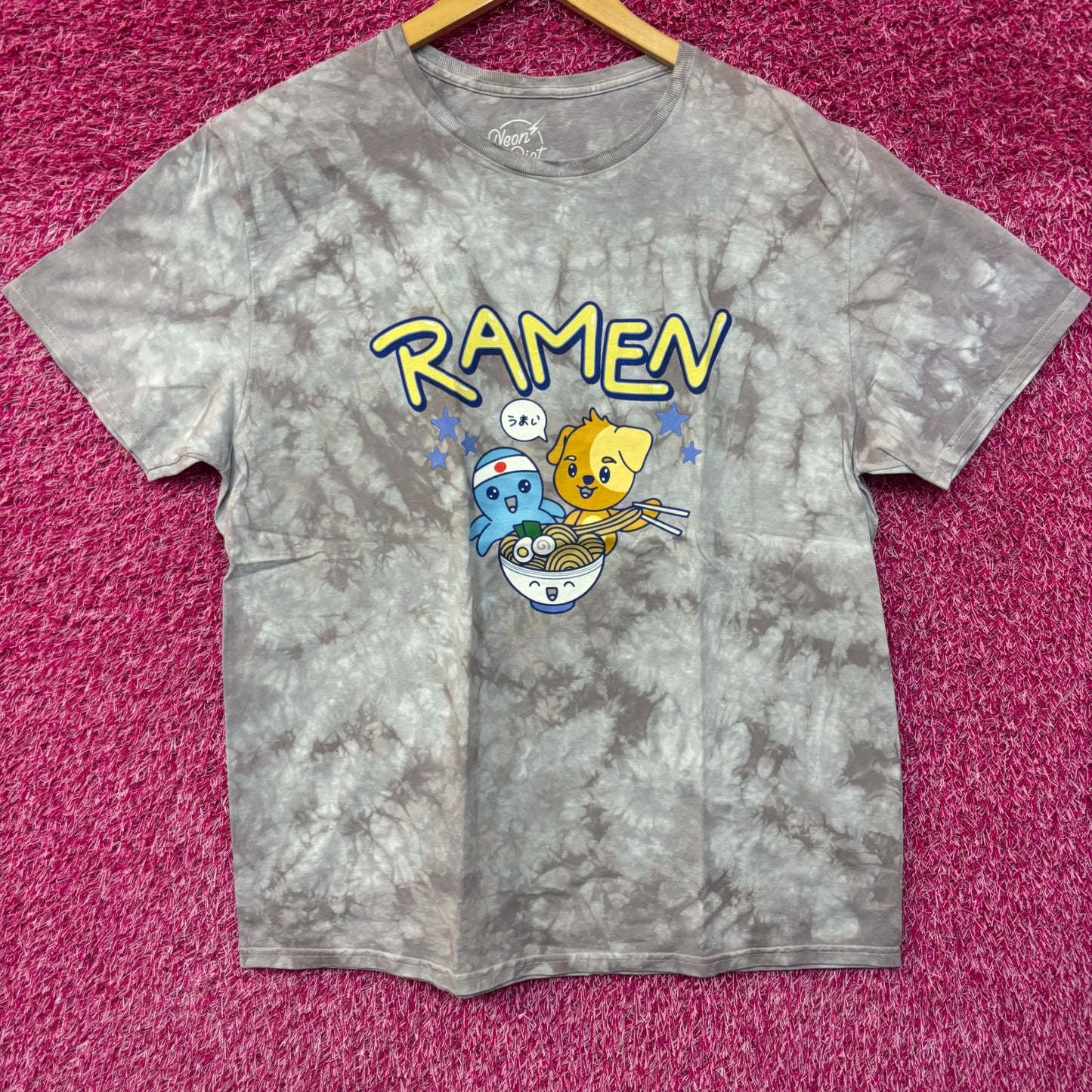 Kawaii ramen tie dye tshirt size medium