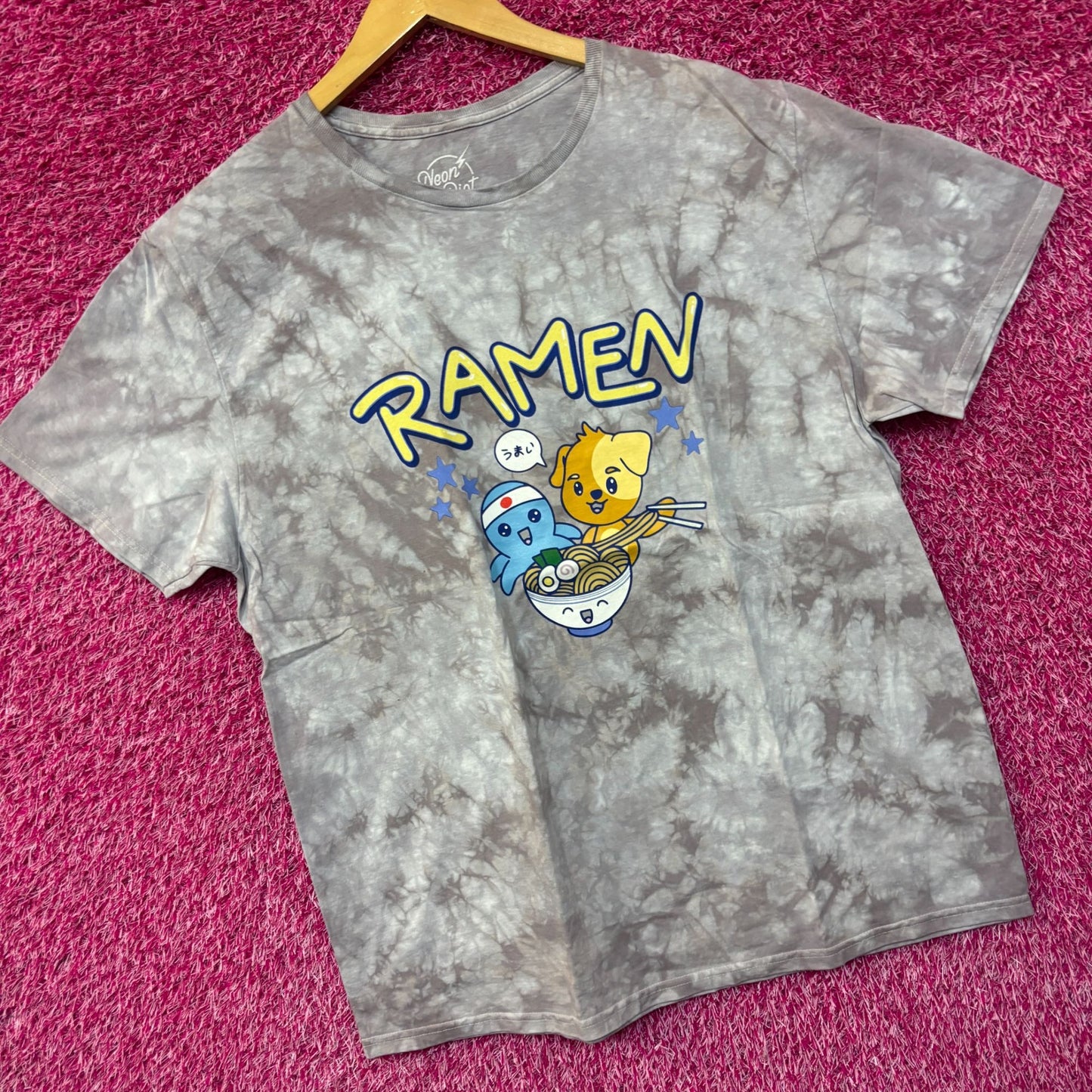 Kawaii ramen tie dye tshirt size medium