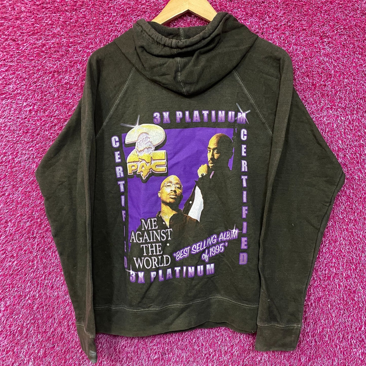 Tupac Me Against The Wold 3X Platinum Album Hoodie Medium
