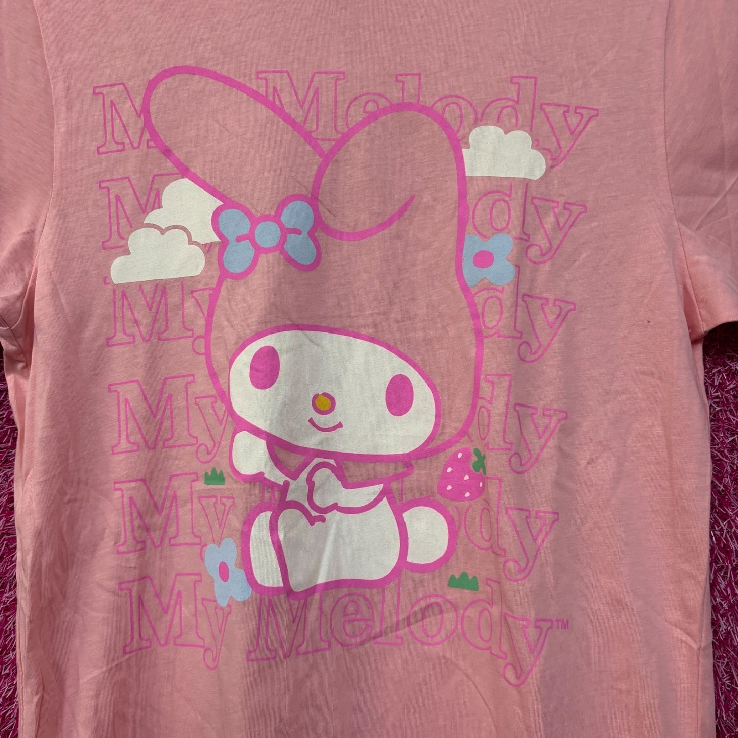 My Melody Kawaii Strawberry Fields Forever Sanrio T-Shirt Extra Small